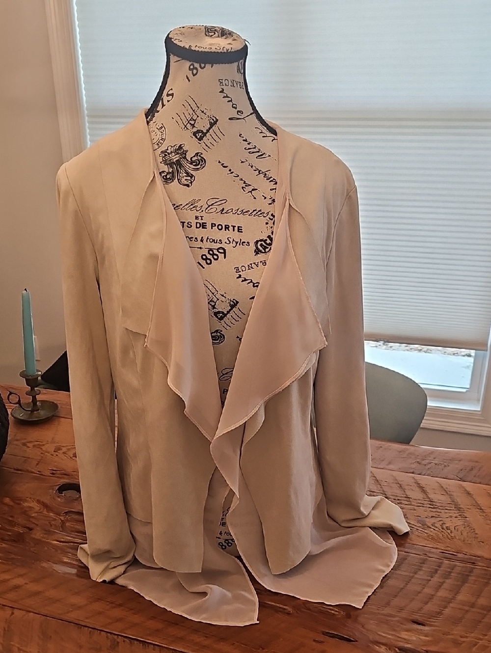 Frank Lyman Design Light Beige Draped Blazer